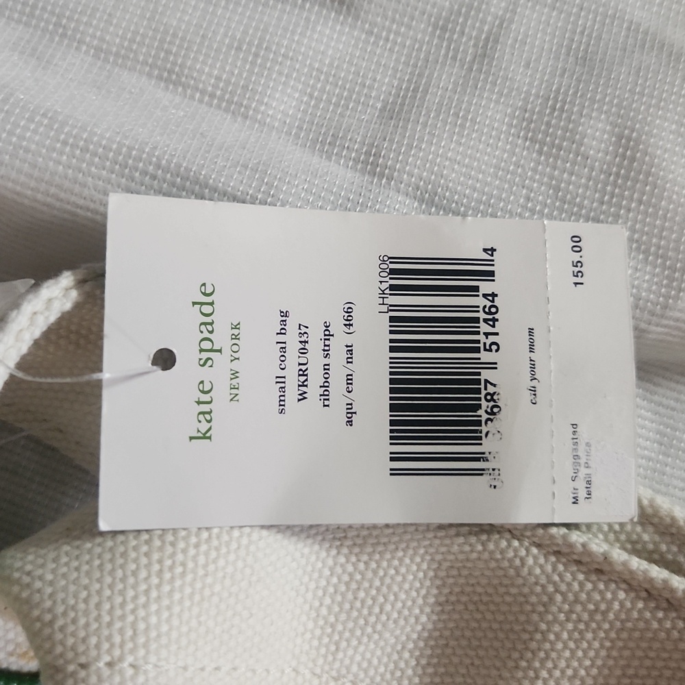 NWT Kate Spade retired small coal bag ribbon stripe - Picture 2 of 4